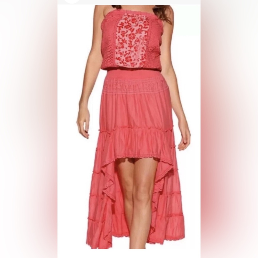 BOSTON PROPER Women's Strapless crochet embriordered maxi dress SIZE
XSMALL